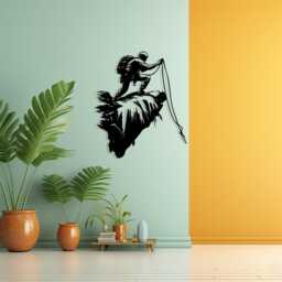 Rock Climber Metal Wall Art, Mountain Climbing Decor, Bouldering Gift For Him, Extreme Sport - thumbnail 2