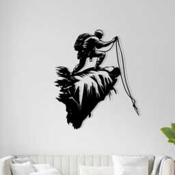Rock Climber Metal Wall Art, Mountain Climbing Decor, Bouldering Gift For Him, Extreme Sport - thumbnail 1