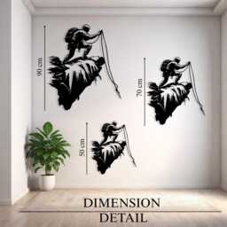 Rock Climber Metal Wall Art, Mountain Climbing Decor, Bouldering Gift For Him, Extreme Sport - thumbnail 3