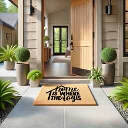 Home Is Where The Dog Doormat - Cute Coir Welcome Mat For Lovers, Front Door Entryway Rug Indoor Or Outdoor Use Lover Gift - thumbnail 1