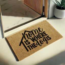 Home Is Where The Dog Doormat - Cute Coir Welcome Mat For Lovers, Front Door Entryway Rug Indoor Or Outdoor Use Lover Gift - thumbnail 3