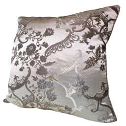 Throw Pillow Cover Ivory & Gold Silk Brocade Rubelli Fabric Madama Butterfly Pattern - Made in Italy - thumbnail 4