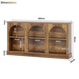 Rustic Farmhouse Console Table 3-Tier Entryway Sofa Table, Brown Storage - thumbnail 4