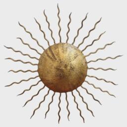 1920S Brass Sunburst Ceiling Light, Mid-Century Modern Flush Mount - thumbnail 1