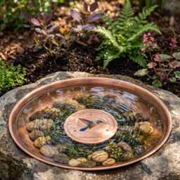 Pure Copper Bird Bath Purification Disk 10cm Water Cleaner For Baths, Outdoor Feeder Bowl Accessory, Hummingbird Decor