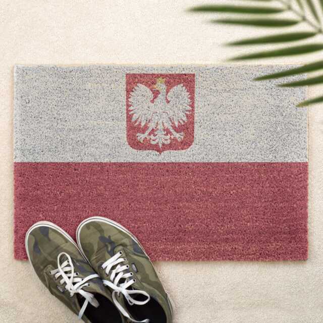 Poland Flag Door Mat South Polish Doormat Indoor Front Welcome Entrance Coir - image 1