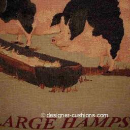 Old Fashioned Large Hampshire Pig Tapestry Cushion Cover Sham - thumbnail 2