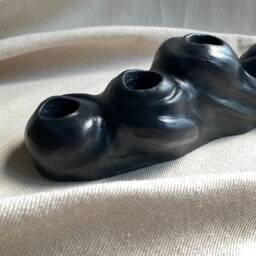 Organik Concrete Candle Holder - Decorative Taper 5 Holes Candlestick Organic Shaped - thumbnail 2