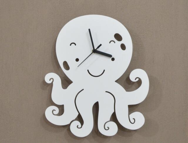Octopus Kids Cartoon Silhouette - Wall Clock - image 1