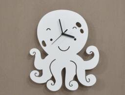 Octopus Kids Cartoon Silhouette - Wall Clock
