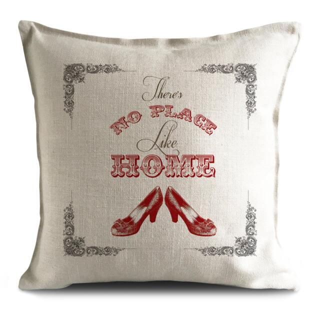 Wizard Of Oz Cushion Cover - Ruby Slippers No Place Like Home Quote Dorothy Home Decor 40cm 16 Inch - image 1