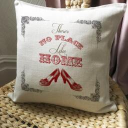 Wizard Of Oz Cushion Cover - Ruby Slippers No Place Like Home Quote Dorothy Home Decor 40cm 16 Inch - thumbnail 2