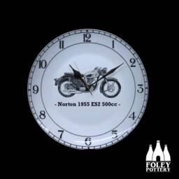 cmc Norton 1955 Es2 500Cc Single - Classic Motorbike Illustrated Fine Bone China Clock - thumbnail 2