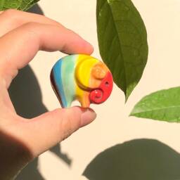 Rainbow Porcelain Elephant Pride Decor, Elephant Lover Gift - thumbnail 1