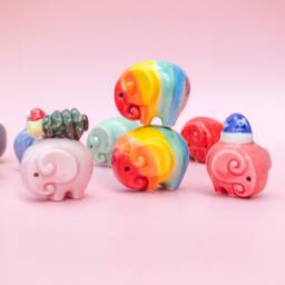Rainbow Porcelain Elephant Pride Decor, Elephant Lover Gift - thumbnail 4