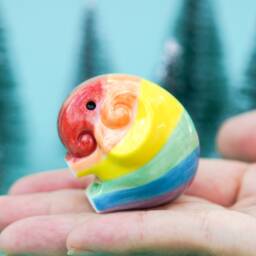 Rainbow Porcelain Elephant Pride Decor, Elephant Lover Gift - thumbnail 2