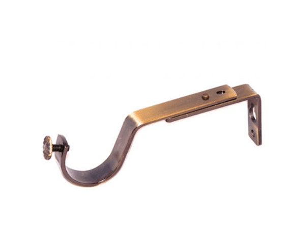 30/35mm Antique Brass Adjustable Extendable Curtain Pole Wall Bracket