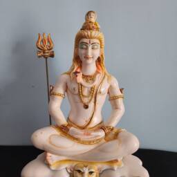 Meditating Shiva Statue With Trident - Rishikesh Sculpture - 11 Inches - thumbnail 2
