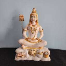 Meditating Shiva Statue With Trident - Rishikesh Sculpture - 11 Inches - thumbnail 1