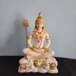 Meditating Shiva Statue With Trident - Rishikesh Sculpture - 11 Inches - thumbnail 4