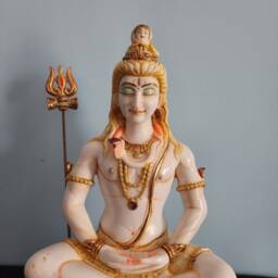 Meditating Shiva Statue With Trident - Rishikesh Sculpture - 11 Inches - thumbnail 3