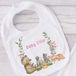 Personalised Woodland Baby Blanket With Name & Date - New-Born Custom Birth Stat Keepsake Cushion - thumbnail 4