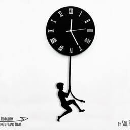 Boy Jumping On The Moon - Wall Clock With Pendulum Clock Unique Decor Gift Idea - thumbnail 3