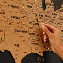 National Park Map Of Usa Push Pin Travel With Pins, United States Wall Hanging 5Th Anniversary Gift, Above Bed Decor Wooden - thumbnail 2