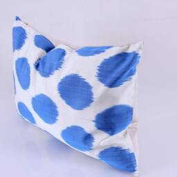 Ikat Silk Velvet Pillow 16x24 - Handmade Boho Cushion Cover Turkish Home Decor Accent - thumbnail 2
