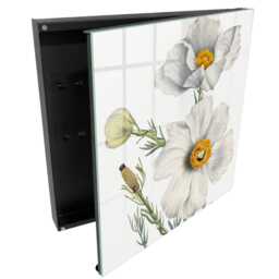 Flowers Nature Key Cabinet For Home, White Box Wall, Illustrative & Plants, Lovers Of Elegance