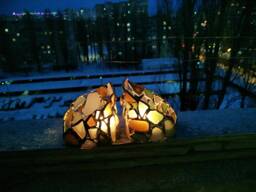 Sea Glass Candle Holder, Stained Rustic Home Decor, Gift For Sea Lover, Upcycled Reclaimed Art
