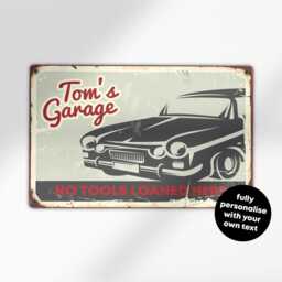 Personalised Garage Sign Custom Metal Wall Art Vintage Car Workshop Decoration For Motor Lovers - thumbnail 2