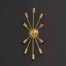 Sputnik Wall Sconce - Mid Century Modern Brass Light Fixture - thumbnail 1
