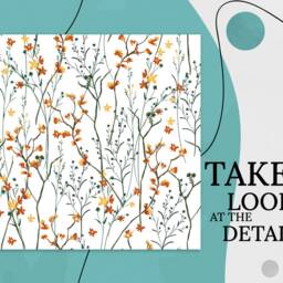 Spring Flowers Coronet Vinyl Flooring, Orange Sheet White Eco Friendly Floor, Branch Pet Friendly, Floor - thumbnail 2