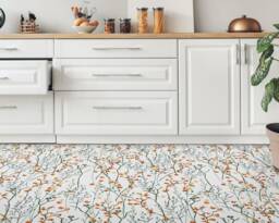 Spring Flowers Coronet Vinyl Flooring, Orange Sheet White Eco Friendly Floor, Branch Pet Friendly, Floor - thumbnail 1