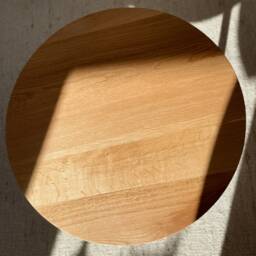 Round Coffee Table - Solid Oak With Steel Base Handmade Minimalist Wood Furniture - thumbnail 2