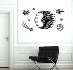 Wall Decal Moon Star Space Universe Comet Mural Vinyl Sticker 1858Dz - thumbnail 1