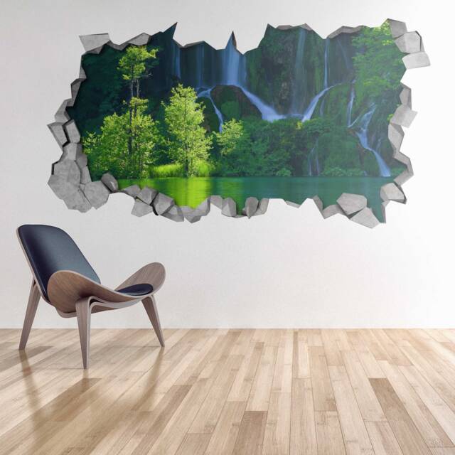 Waterfall - Wall Decal 3D Wallpaper Wall Decals Printed Art Sticker Sku Grwa3Dm - image 1