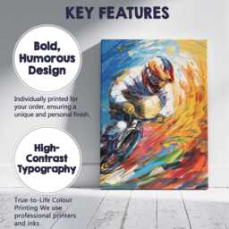 Vibrant Motocross Rider Dynamic Abstract Action Painting Canvas Wall Art Print Decor Picture Ready To Hang - thumbnail 2