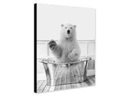 Funny Polar Bear Bathroom Art - Wrapped Canvas Or Photo Print - thumbnail 1