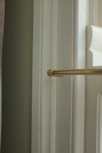 Bespoke Cafe Curtain Rods & Finials Heritage Brass Easy Mount Concealed Brackets Made To Measure - image 1