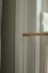 Bespoke Cafe Curtain Rods & Finials Heritage Brass Easy Mount Concealed Brackets Made To Measure