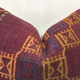 Vintage Kilim Pillow Cover, Handwoven Turkish Bohemian Accent, 16x24 - thumbnail 2