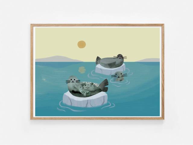 Poster/ Wall Decoration/Poster Children's Room/ Poster Animals/ Decoration Wall/ Seals/ Sea/ Arctic