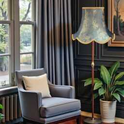 Traditional Aqua Blue Paisley Fabric Lampshade Handmade in The UK For Table & Floor Standard Lamp Shades, Ceiling Lights, Wall Lights - thumbnail 2