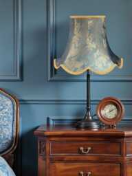 Traditional Aqua Blue Paisley Fabric Lampshade Handmade in The UK For Table & Floor Standard Lamp Shades, Ceiling Lights, Wall Lights - thumbnail 1