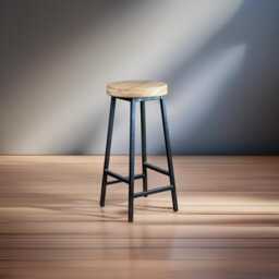 Handcrafted Industrial Oak Bar Stool - Bertie Broadoak Customizable Height - thumbnail 2