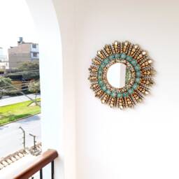 "Peruvian Mirrors - ""Turquoise Eye 45cm" - thumbnail 2