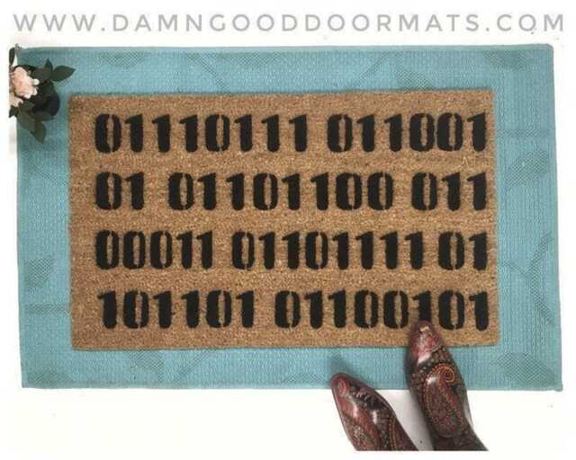 Geeky Binary Code Doormat, Eco Friendly Coir - Outdoor Welcome Mat - image 1