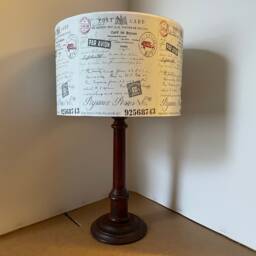 Vintage Postcard Lampshade French Shabby Chic Airmail , Stamps Postmarks , Fatta Da Mamma - thumbnail 2